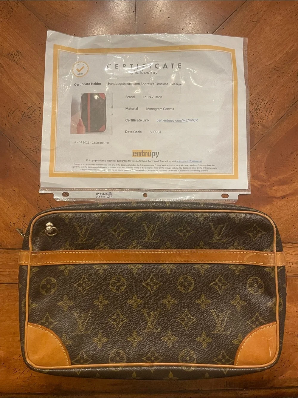 Louis Vuitton Brown Monogram Canvas Men’s Pouch